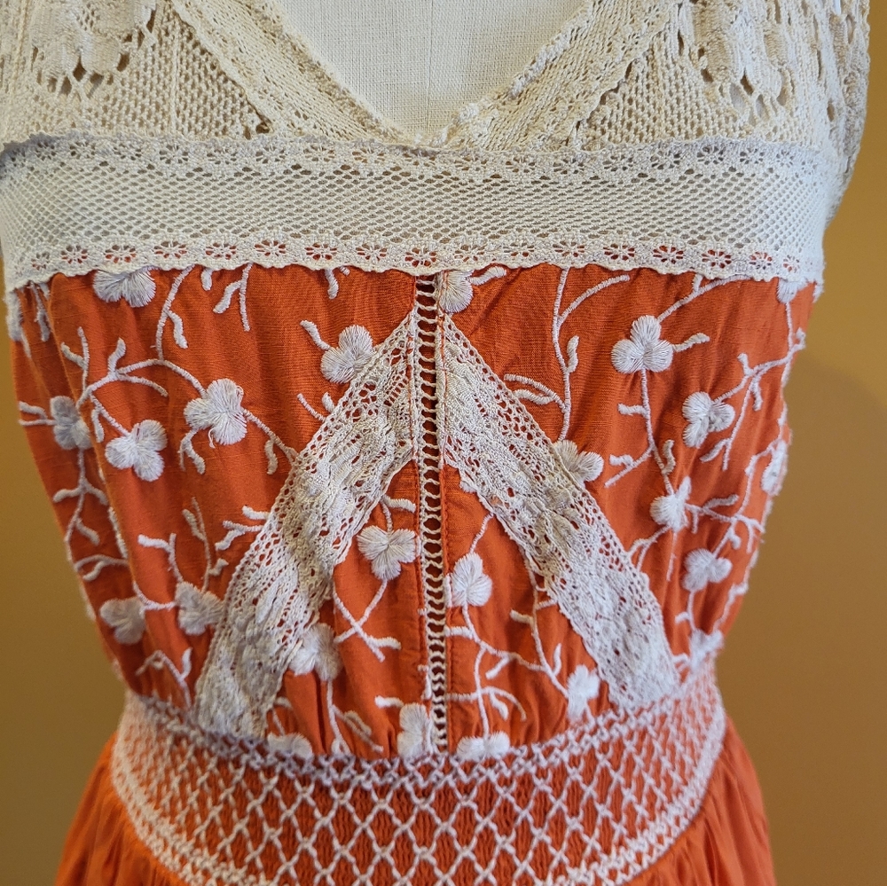 Moulionette Seiurs for Anthropologie embroidered dress